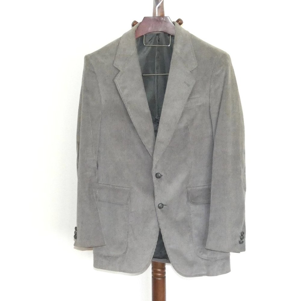 Jeremy Smythe Gray Corduroy Sport Coat Jacket Single Breasted